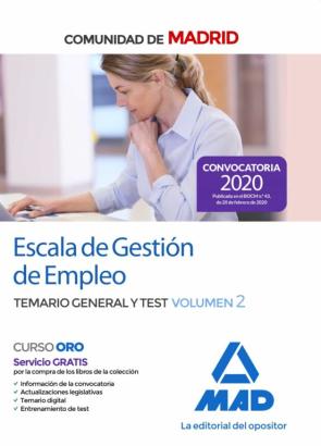 Escala De Gestion De Empleo De La Comunidad De Madrid. Temario General Y Test (Vol. 2) en pdf