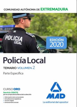 Policía Local De Extremadura. Temario Volumen 2 Parte Específica en pdf