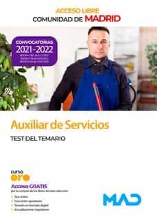 Auxiliar De Servicios Test Del Temario. Comunidad De Madrid (acceso Libre)