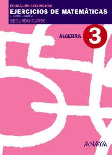 Portada de Cuaderno 3 Algebra 2º Educacion Secunaria Matematicas Primer Cicl O