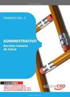 Libro Administrativo Del Servicio Canario De Salud. Temario Vol.ii en PDF