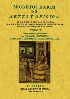 Libro Secretos Raros De Artes Y Oficios (tomo 9) (ed. Facsimil) en PDF