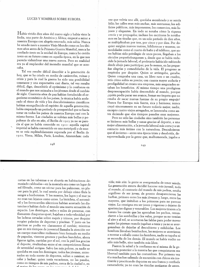 El Mundo De Ayer: Memorias De Un Europeo