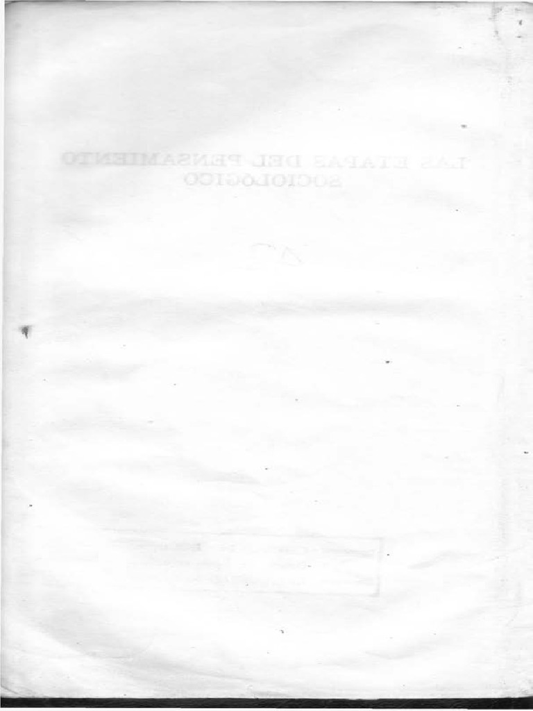 Las Etapas Del Pensamiento Sociologico
