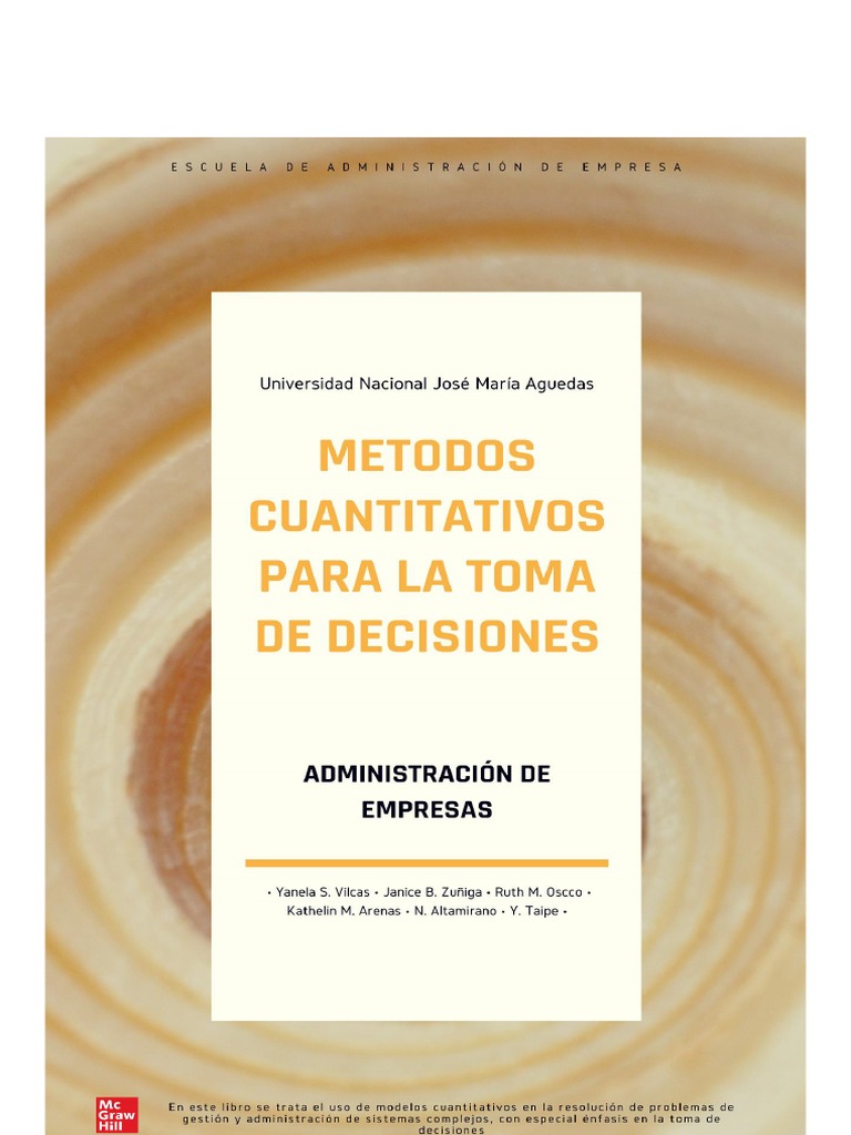 Metodos Cuantitativos Aplicados A La Toma De Decisiones
